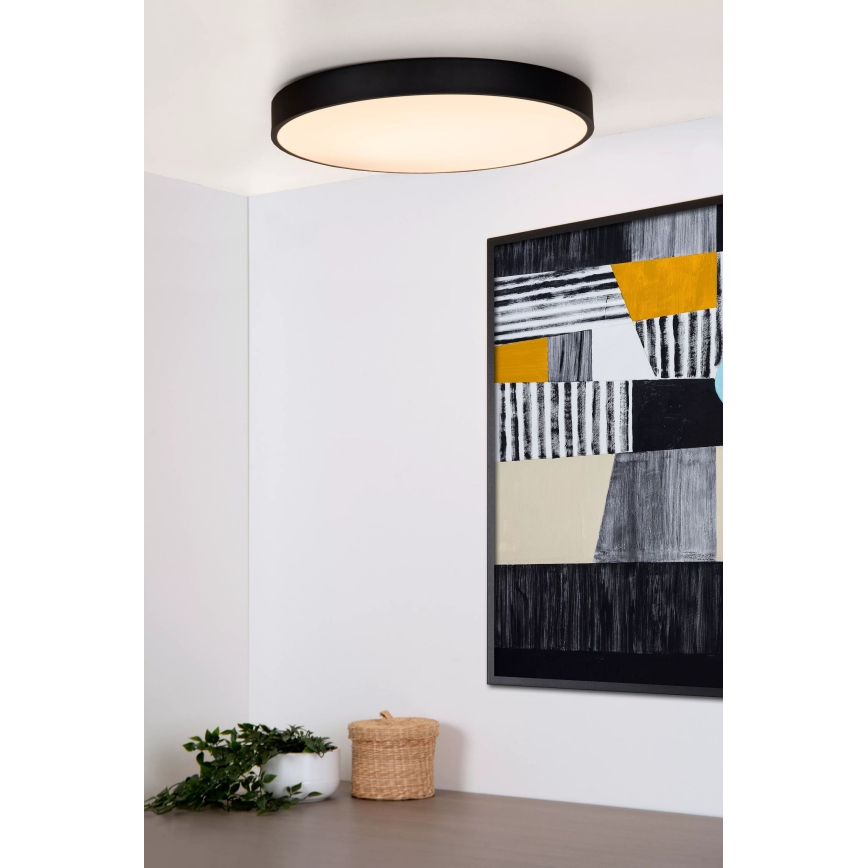Lucide 79185/50/30 - LED Димируем плафон UNAR LED/36W/230V Ø 49,5 см черен