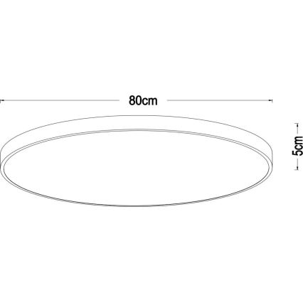 Lucide 79185/80/02 - LED Димируем плафон UNAR LED/80W/230V Ø 80 см златист