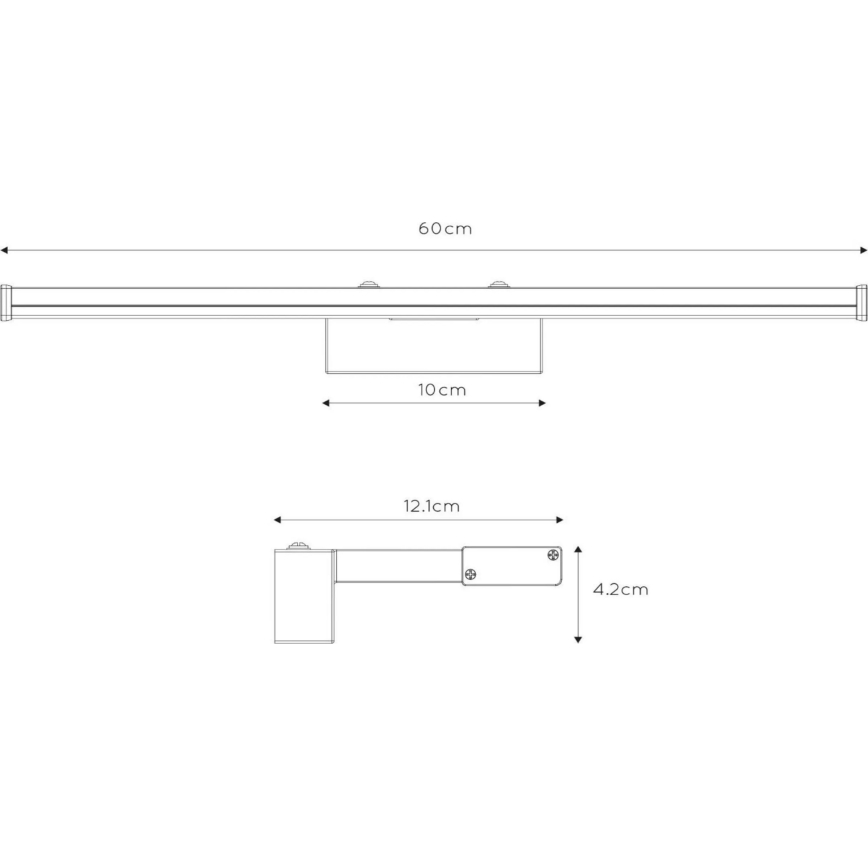 Lucide 79297/12/12 - LED Лампа за огледало в баня ONNO LED/11W/230V 60 см IP44 лъскав хром