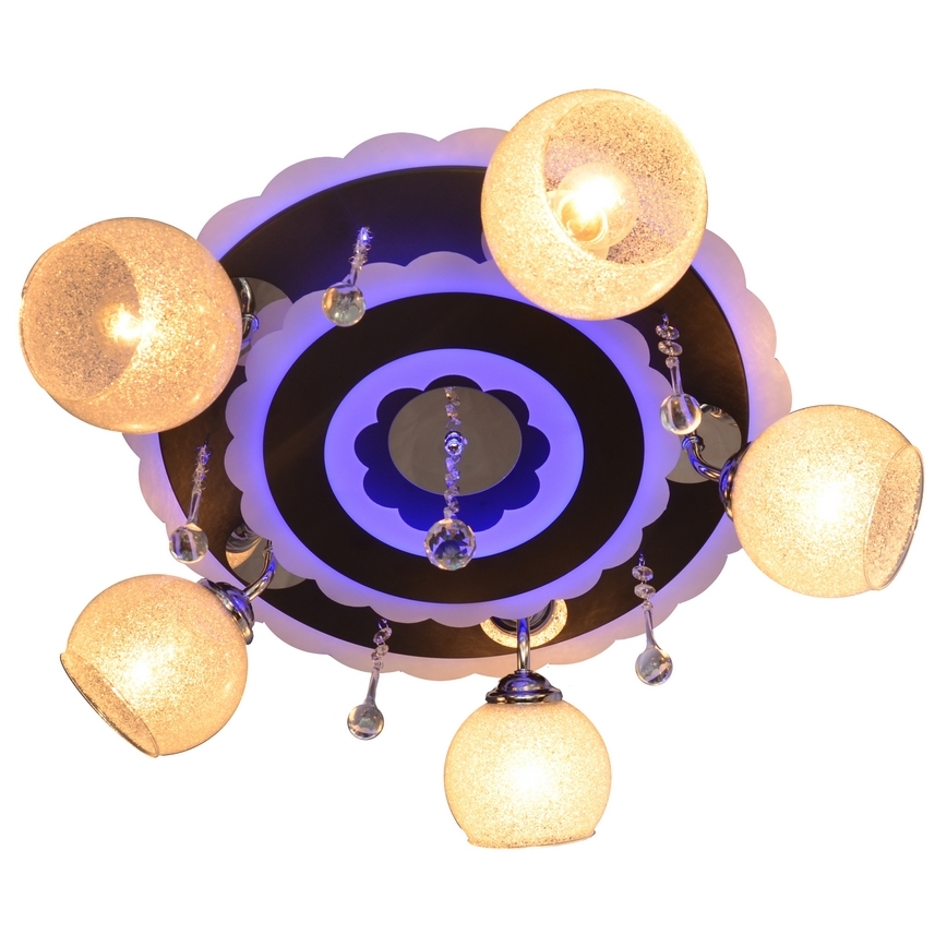 Лунино осветително тяло ARONA 5xE27/15W/230V+LED черно