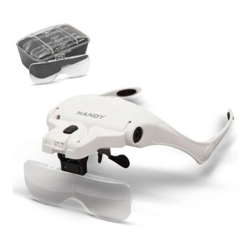 Лупа за чело с LED осветление 3xAAA + комплект лещи