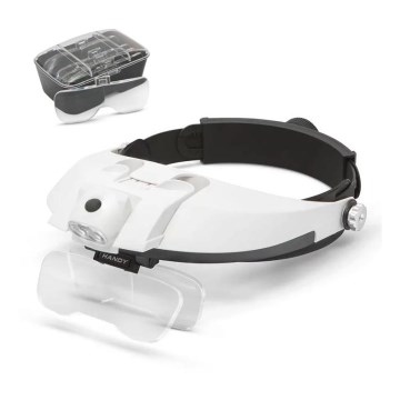 Лупа за чело с LED осветление 3xAAA + комплект лещи