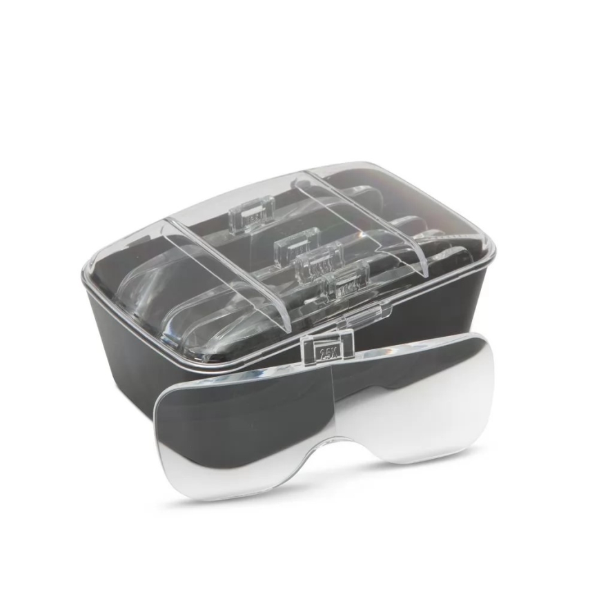 Лупа за чело с LED осветление 3xAAA + комплект лещи