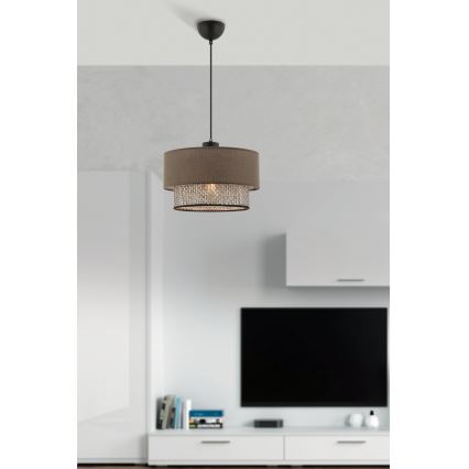 Лустер ECHO 1xE27/60W/230V кафяво/сиво