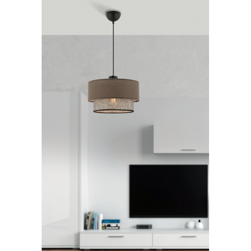 Лустер ECHO 1xE27/60W/230V кафяво/сиво