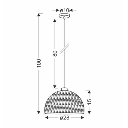 Лустер на кабел BALLI 1xE27/40W/230V бежов