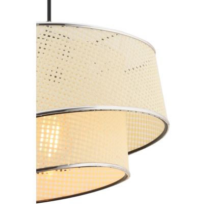 Лустр на кабел BARETTE 1xE27/60W/230V кремаво/гланц хром