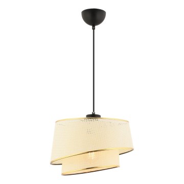 Лустр на кабел BARETTE 1xE27/60W/230V кремаво/злато