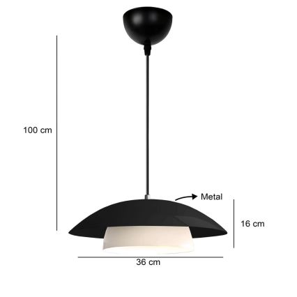 Лустър на корда MOONLIGH 1xE27/40W/230V черен