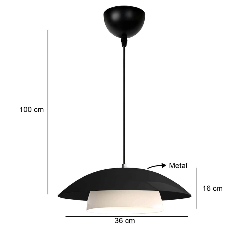 Лустър на корда MOONLIGH 1xE27/40W/230V черен