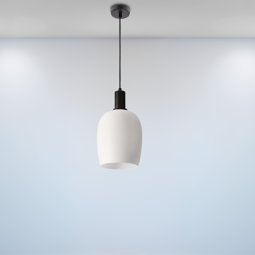 Лустър WOLKEN 1xE27/40W/230V бял/черен