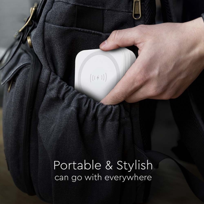 Магнитна захранваща банка с безжично зареждане Power Delivery 10 000mAh/20W/3,7V бял