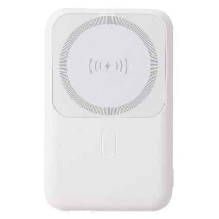 Магнитна захранваща банка с безжично зареждане Power Delivery 10 000mAh/20W/3,7V бял