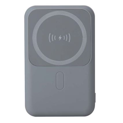 Магнитна захранваща банка с безжично зареждане Power Delivery 10 000mAh/20W/3,7V сив