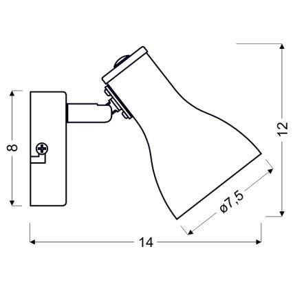 Малък аплик JULIE 1xE14/40W/230V сив