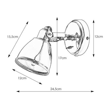 Markslöjd 104048 - Стенна лампа FJÄLLBACKA 1xE14/40W/230V месинг
