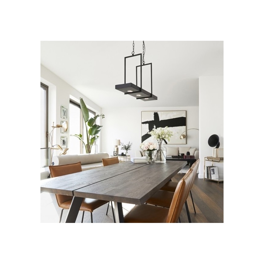 Markslöjd 105780 - LED Димируем Полилей на верижка TRAY 3xLED/3W/230V черна