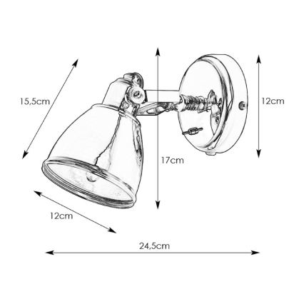 Markslöjd 105814 - Стенна лампа FJÄLLBACKA 1xE14/40W/230V черна