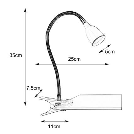 Markslöjd 106091 - LED Настолна лампа с щипка TULIP LED/3W/230V бяла