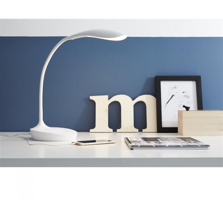 Markslöjd 106093 - LED Димируема Настолна лампа s USB SWAN LED/4,6W/230V