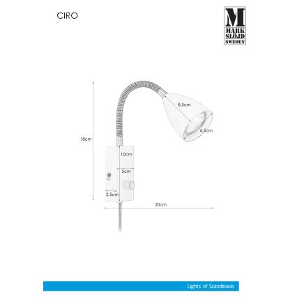 Markslöjd 106589 - Димируема Стенна лампа CIRO 1xGU10/7W/230V