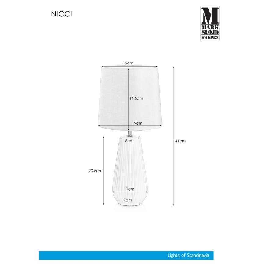 Markslöjd 106624 - Настолна лампа NICCI 1xE14/40W/230V
