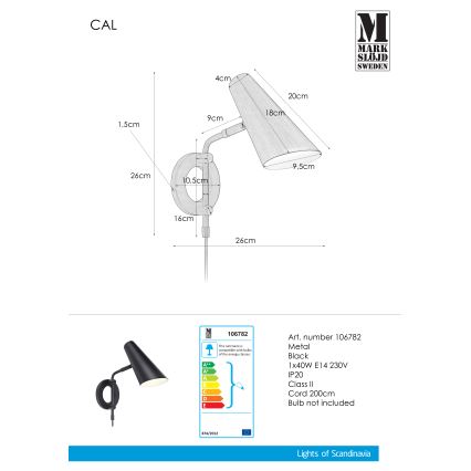 Markslöjd 106782 - Стенна лампа CAL 1xE14/40W/230V