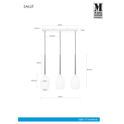 Markslöjd 106808 - Полилей на верижка SALUTE 3xE14/40W/230V