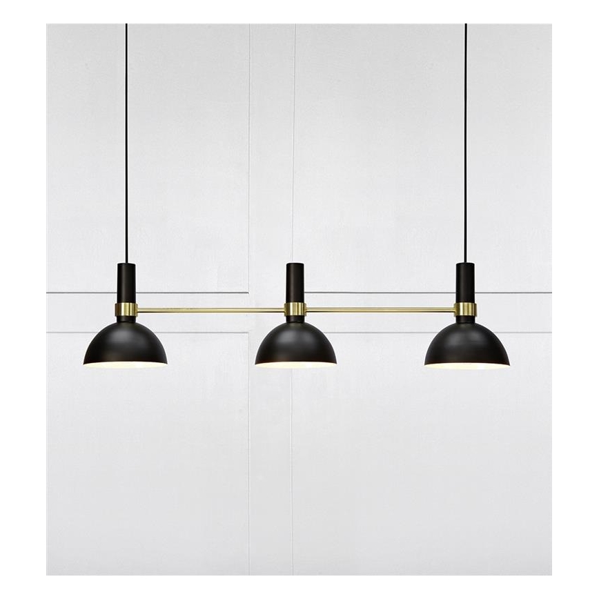 Markslöjd 106971 - Висящ полилей LARRY 3xE27/60W/230V черен/златист