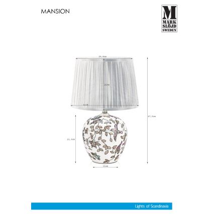 Markslöjd 107040 - Настолна лампа MANSION 1xE27/60W/230V