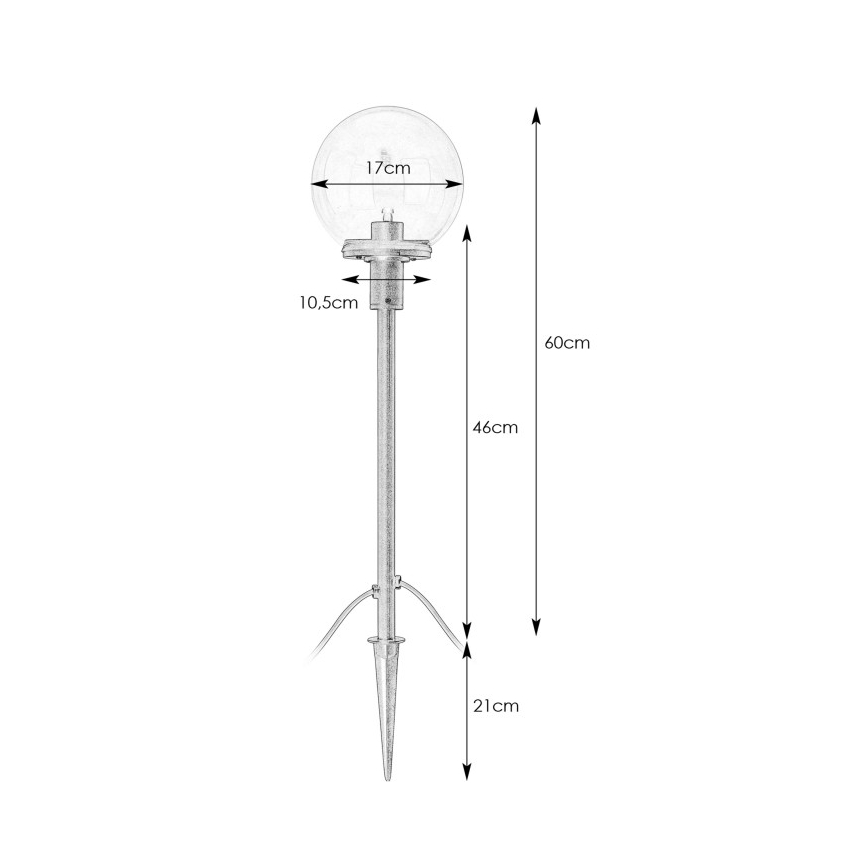 Markslöjd 107283 - LED Външна лампа GARDEN24 LED/3W/24V 81 cm IP44 черна/прозрачна