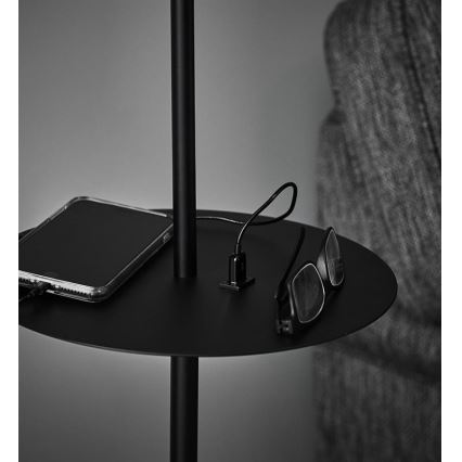 Markslöjd 107307 - Стояща лампа s USB LINEAR 1xE14/40W/230V