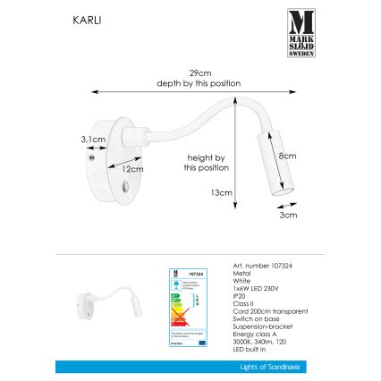 Markslöjd 107324 - LED Стенна лампа KARLI LED/6W/230V
