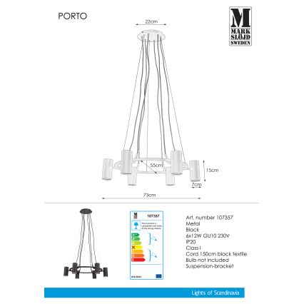 Markslöjd 107357 - Полилей на верижка PORTO 6xGU10/12W/230V