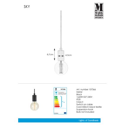 Markslöjd 107366 - Висящ полилей SKY 1xE27/60W/230V