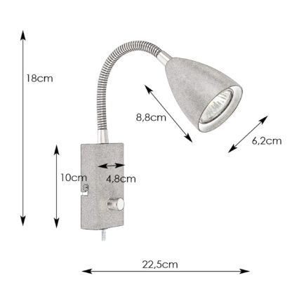 Markslöjd 107409 - Димируема Стенна лампа CIRO 1xGU10/7W/230V
