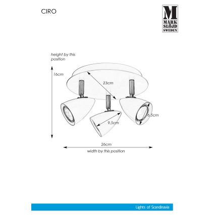 Markslöjd 107412 - Точково осветително тяло CIRO 3xGU10/35W/230V