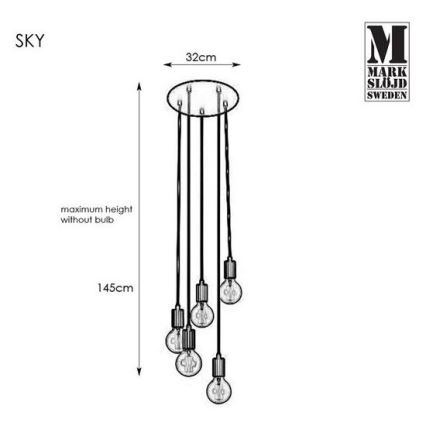 Markslöjd 107467 - Полилей на верижка SKY 5xE27/60W/230V