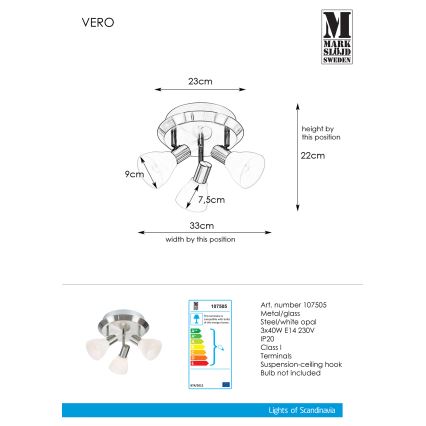 Markslöjd 107505 - Спот VERO 3xE14/40W/230V лъскав хром