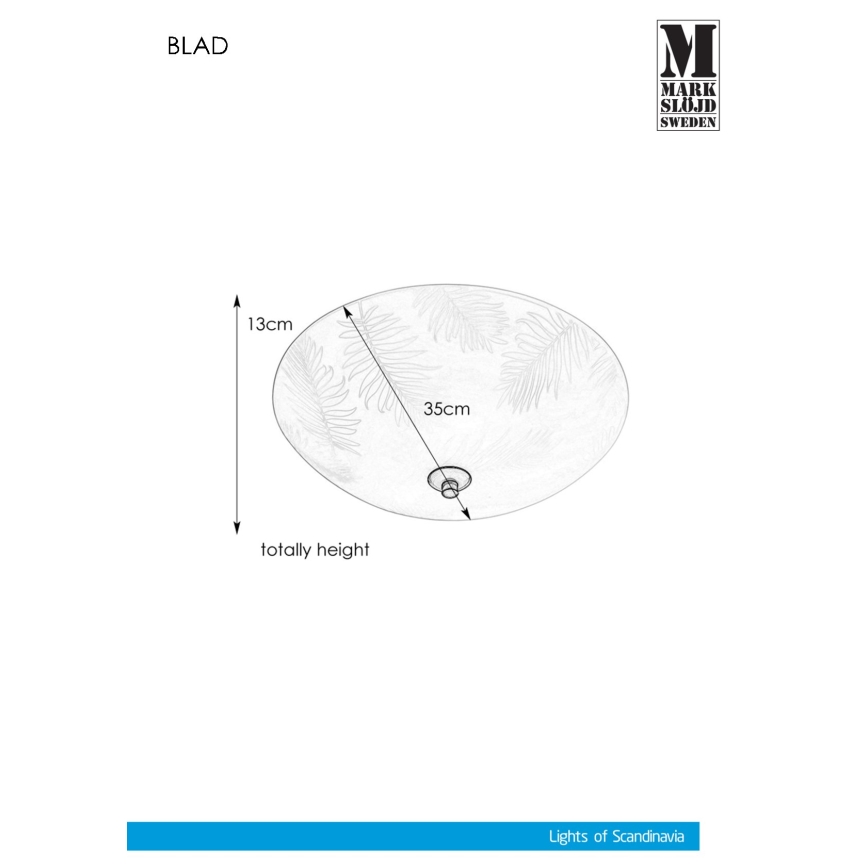 Markslöjd 107754 - Плафон BLAD 2xE14/40W/230V Ø 35 см