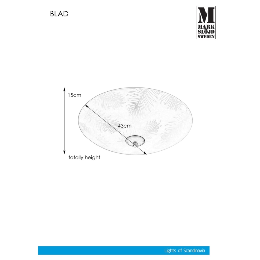 Markslöjd 107755 - Плафон BLAD 3xE14/40W/230V Ø 43 см