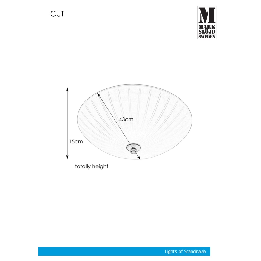 Markslöjd 107759 - Плафон CUT 3xE14/40W/230V Ø 43 см