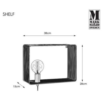 Markslöjd 107814 - Стенна лампа SHELF 1xE27/60W/230V