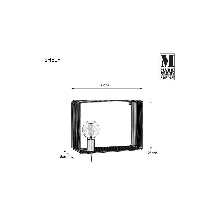 Markslöjd 107815 - Стенна лампа SHELF 1xE27/60W/230V