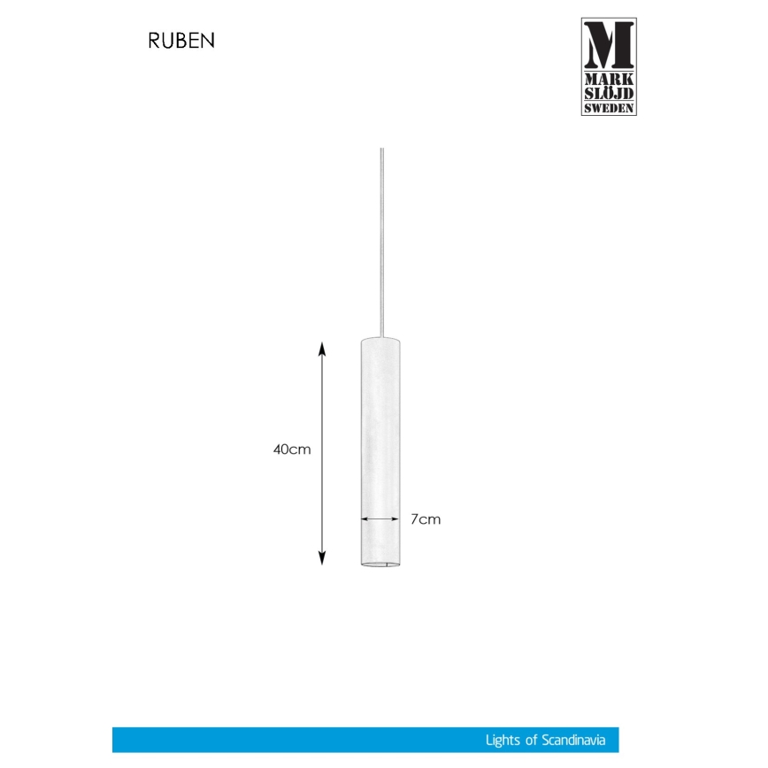 Markslöjd 107880 - Висящ полилей RUBEN 1xGU10/35W/230V