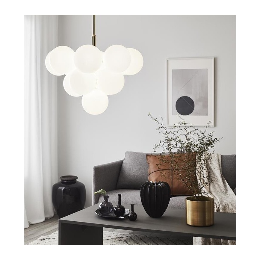 Markslöjd 107903 - Полилей на тръба MERLOT 13xG9/20W/230V Ø 56 см бял/златист