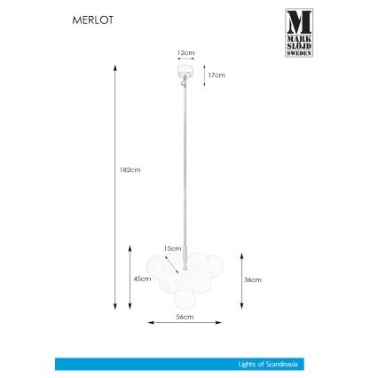 Markslöjd 107903 - Висящ полилей MERLOT 13xG9/20W/230V