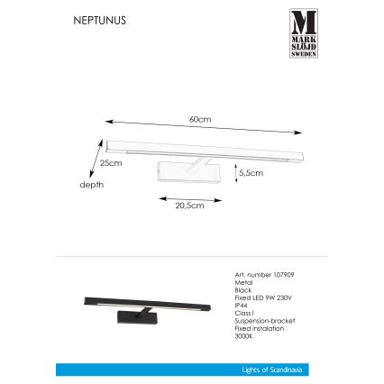Markslöjd 107909 - LED Лампа за огледало за баня NEPTUNUS LED/9W/230V IP44