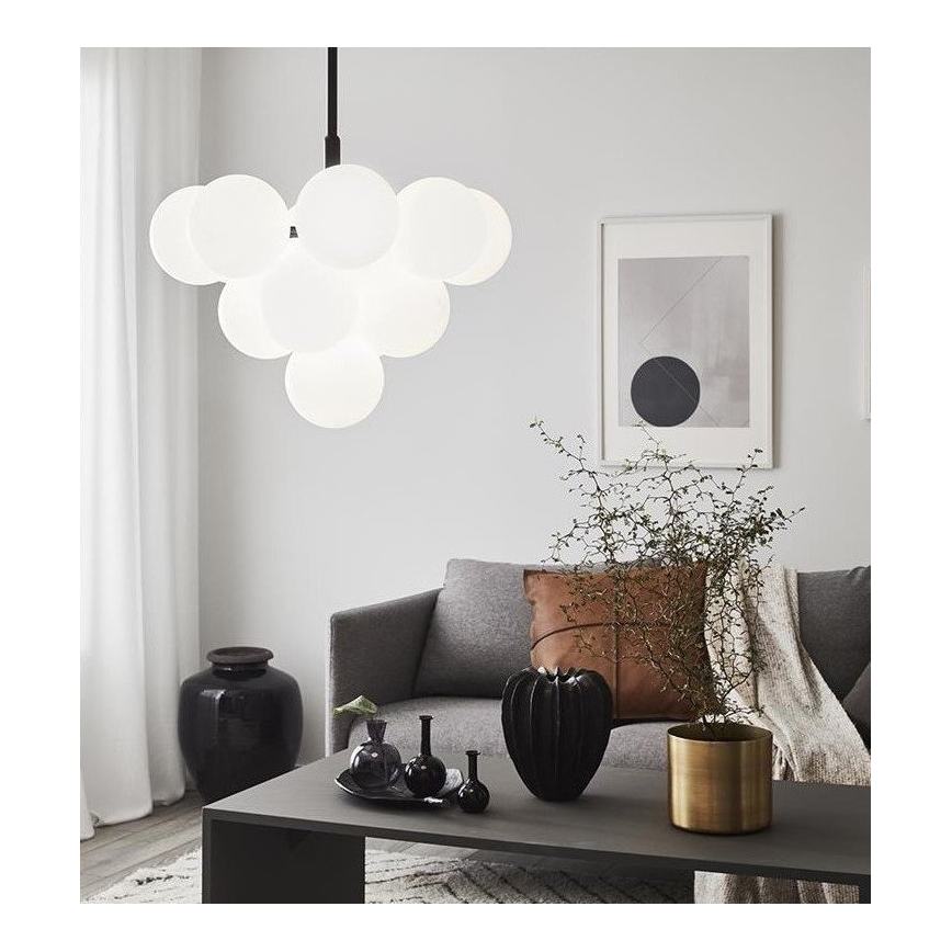 Markslöjd 107911 - Полилей с прът MERLOT 13xG9/20W/230V, диаметър 56 см, бял/черен