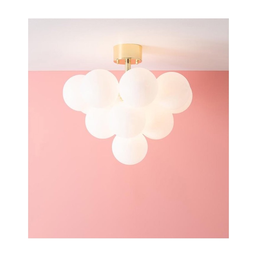 Markslöjd 107912 - Повърхностно монтиран полилей MERLOT 13xG9/20W/230V Ø 56 см бял/златист